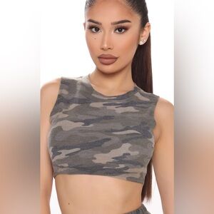 Fashion Nova Camouflage Crop Top